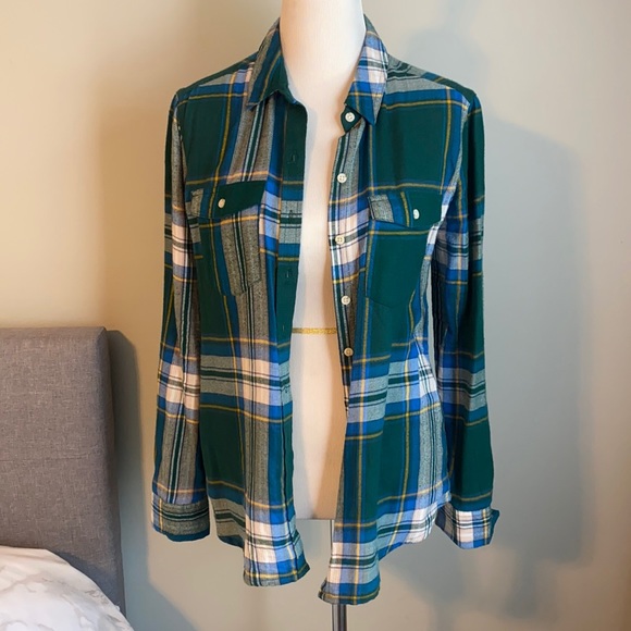 Mossimo Supply Co. Tops - Mossimo Green Plaid Button Up Size L